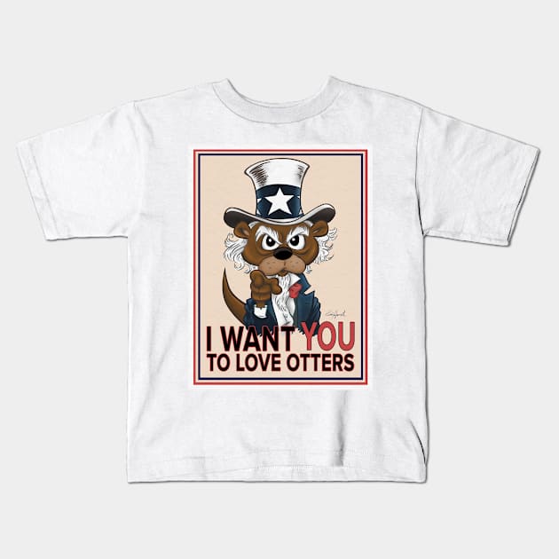 I WANT YOU TO LOVE OTTERS Kids T-Shirt by Intelligent Designs